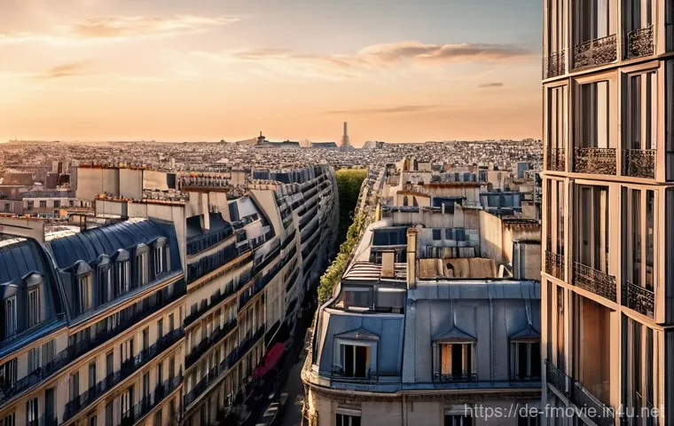 인셉션 명장면 분석 - **Prompt:** A breathtaking, surreal cityscape of Paris where the streets and classic Haussmann build...